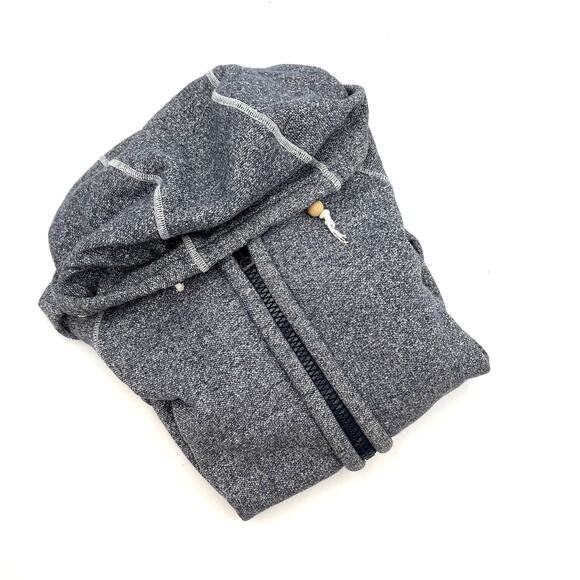 Band of Outsiders Zip Front Hoodie Navy Melange Thick Pile Fleece Sweatshirt - Picture 8 of 8